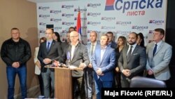 Goran Rakić na konferenciji za novinare Srpske liste u Severnoj Mitrovici na Kosovu, 4. novembar 2022. 