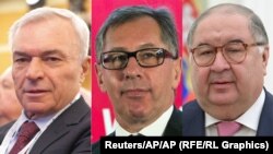 Viktor Rašnikov (lijevo), Pjotr Aven (u sredini), Ališer Usmanov