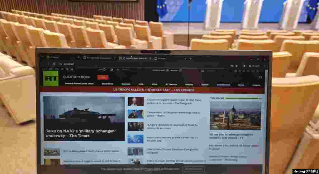 Russia Today otvorena stranica u Evropskom savetu 30. januara 2024. 