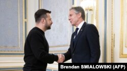 Ukrajinski predsednik Volodimir Zelenski i državni sekretar SAD Entoni Blinken, Kijev, 14. maj 2024.