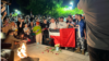 "არა რუსულ კანონს" - აქციის მონაწილეები გმირთა მემორიალთან ფიცს დებენ. 19 აპრილი, 2024 წელი.