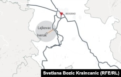 Mapa brze saobraćajnice Iverak-Lajkovac, koja treba da poveže grad Valjevo na zapadu Srbije sa Koridorom 11.