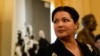 Italy --Russian soprano Anna Netrebko answers reporters' questions prior to the start of a news conference to present Giuseppe Verdi's 'Macbeth', directed by Italian conductor Riccardo Chailly, who will open the opera season at the La Scala opera house ne