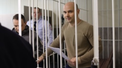 Andrei Pivovarov attends a trial session in court on May 5, 2022.