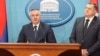 Radovan Višković, premijer Republike Srpske, i Milorad Dodik, predsjednik tog bh. entiteta na konferenciji za medije u Banjaluci, 23. novembra 2022.