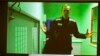 Aleksei Navalny appears on a video link from prison for his trial in Moscow in October 2022.