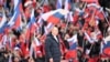 Vladimir Putin, predsednik Rusije, na mitingu povodom osme godišnjice aneksije ukrajinskog poluostrva Krim u Moskvi 18. marta 2022.
