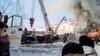 A section of the five-story building in the town of Tymovskoye collapsed after a gas cylinder exploded in one of the apartments.