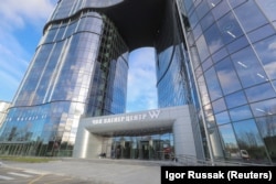 Pogled na "PMC Wagner centar", povezan sa osnivačem Vagner grupe, Jevgenijem Prigožinom, uoči njegovog otvaranja u Sankt Peterburgu, Rusija, 31. oktobra 2022.