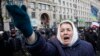 Протестующие в центре Киева на улице Грушевского