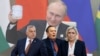 Владимир Путин, Виктор Орбан, Герхард Шрьодер, Марин льо Пен. Колаж.