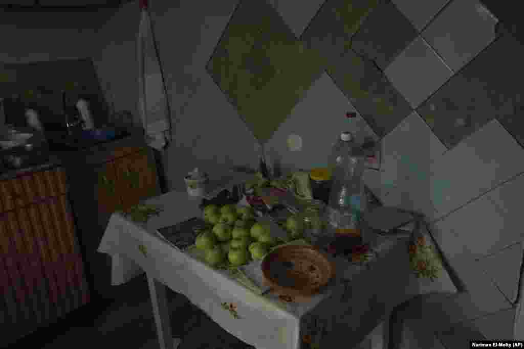 Inside a home hit by a missile in Chasiv Yar.&nbsp;