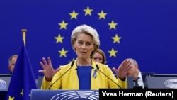 Predsjednica Evropske komisije Ursula von der Leyen obraća se Evropskom parlamentu o stanju u Uniji, Strazburg, 14. septembar 2022. 