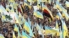 UKRAINE – Members and supporters of the People's Movement of Ukraine during a rally in requirement of dissolution of the Supreme Soviet and Parliament, and in support of independence of Ukrainian Soviet Socialist Republic. Kyiv, 30Sep1990 