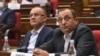 Armenia - Opposition deputies Artsvik Minasian (right) and Seyran Ohanian attend the inaugural session of the National Assembly, September 13, 2021.