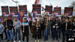 Protest protiv Tribunala u Hagu u Beogradu u novembru 2012. godine.