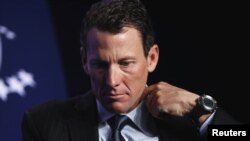 U.S. cyclist Lance Armstrong at a 2010 charity function