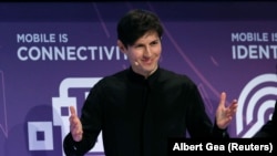 Основатель и глава компании Telegram Павел Дуров, выступление на конгрессе в Барселоне, 23 февраля 2019