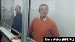 Mikhail Tkachyov (left) and Uali Aliasqarov in court in Qaraghandy on January 15