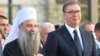 Porfirije (levo) i Vučić na proslavi Dana srpskog jedinstva, slobode i nacionalne zastave u Beogradu, septembar 2021.