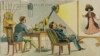 Передача кино на расстоянии. Почтовая открытка 1910 года. Национальная библиотека Франции 