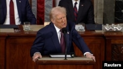 Дональд Трамп во время выступления в Конгрессе