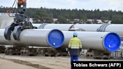 Германия, Любмим, 26 марта 2019 года – строительная площадка газопровода "Северный поток – 2"