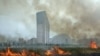 Горящая трава на Ходынском поле, Москва, 29 июля 2010 г