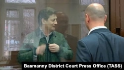 Former Khabarovsk Governor Sergei Furgal attends a court hearing in Moscow on November 25.