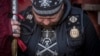 Участник движения "Православные хоругвеносцы" на акции против фильма "Матильда" в Москве, 1 августа 2017 года 