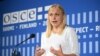 Finska šefica diplomatije Elina Valtonen, trenutno predsjedavajuća OSCE-a, na obilježavanju 50. godišnjice Helsinškog završnog akta u Helsinkiju, 31. jula 2025.