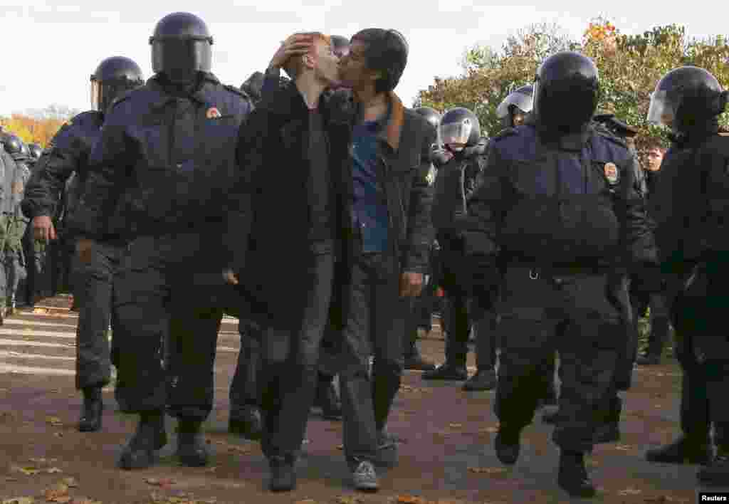 By 2015, attitudes had hardened further, with polls revealing that antigay feelings were worse than they had been a decade earlier. In a 2014 interview, former t.A.T.u singer Yulia Volkova, once a poster girl for LGBT people around the world, said she would condemn her son if he came out as gay and that &quot;a man has no right to be a fag.&quot;