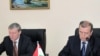 Николай Бордюжа, Дабири куллии СПАД ва Амирқул Азимов, дабири Шӯрои амнияти Тоҷикистон дар нишасте дар шаҳри Қайроққуми вилояти Суғд