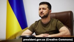 Президент України Володимир Зеленський під час звернення до данського народу через відеозв'язок. Київ, 4 травня 2022 року