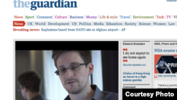 Знімок сайту газети Guardian з інтерв'ю Едварда Сноудена