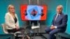Predsjednik Rumunije Ilie Bolojan (desno) u redakciji RSE u Bukureštu 12. maja tokom intervjua uoči drugog kruga izbora. 