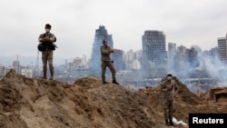 Locul exploziei care a ucis peste 200 de persoane în portul Beirut, în august 2020.