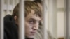 Jailed Belarusian activist Zmitser Dashkevich in court during his trial last year.