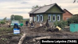 Последствия паводка в городе Тулун Иркутской области, 6 июля 2019 г.