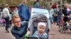Mothers protested in Belgrade on September 25.