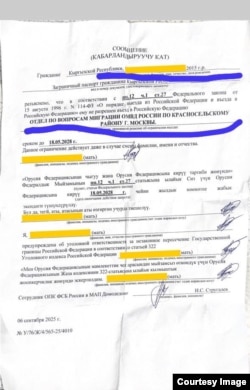 Документ, который вручили Айзууре в аэропорту.