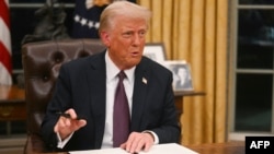 ABŞ-nyň prezidenti Donald Tramp, 20-nji ýanwar, 2025. 