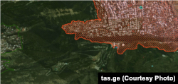 წითლად შემოსაზღვრული არეალი ისტორიული განაშენიანების ზონაა, მწვანედ შემოსაზღვრული ლანდშაფტური დაცვის ზონა.