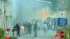 Zapaljen prelaz Jarinje, foto: TV PRVA