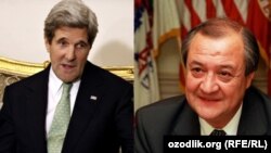 Вазирони хориҷаи Амрикову Узбакистон Ҷон Керрӣ ва Абдулазиз Комилов