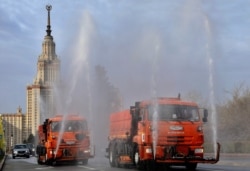Дезинфекция улиц в Москве