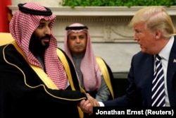 Američki predsjednik Donald Trump sastao se s princom bin Salmanom u Ovalnom kabinetu 2018.
