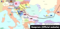 Mapa gasovoda Južni tok