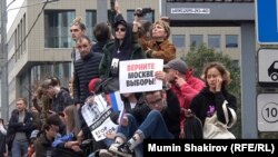 Митинг на проспекте Сахарова в Москве, август 2019 года 