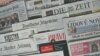Generic – A photo of International and Russian newspapers, Prague, 19Jun2014